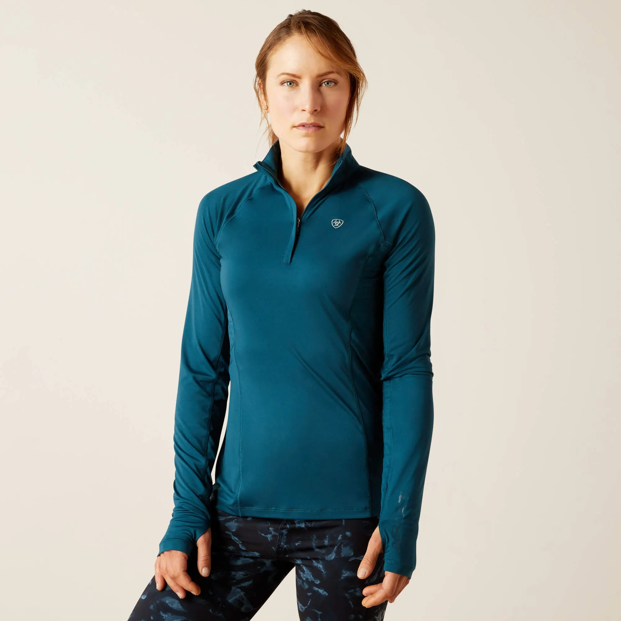 Ariat Ladies Lowell 2.0 1/4 Zip Base Layer - Reflecting Pond