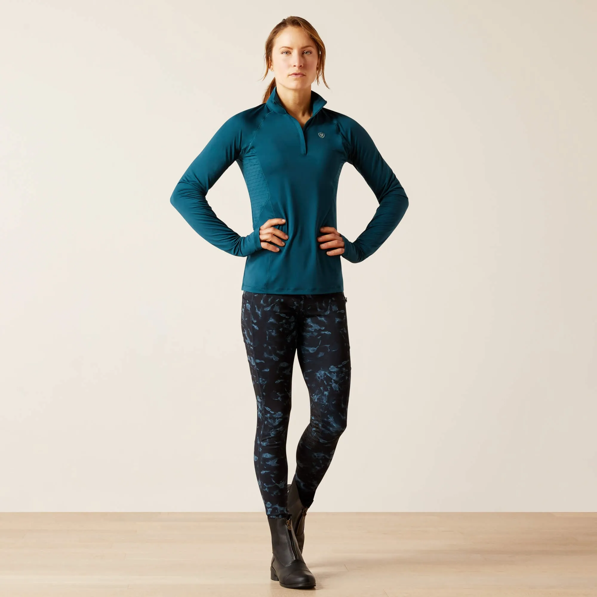 Ariat Ladies Lowell 2.0 1/4 Zip Base Layer - Reflecting Pond