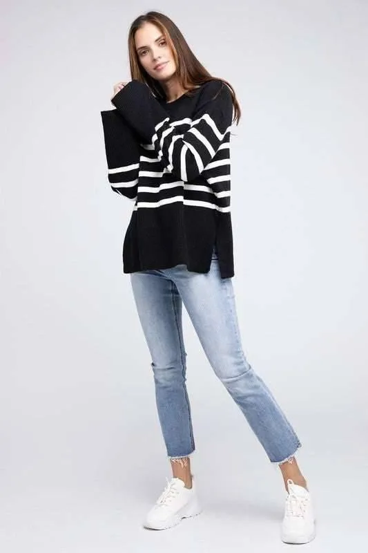 Bibi Ribbed Striped Sweater