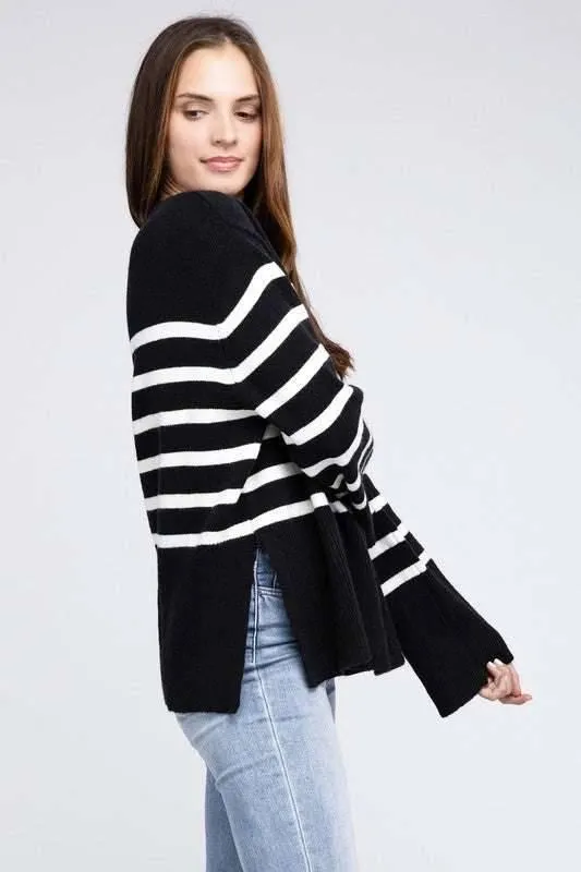 Bibi Ribbed Striped Sweater