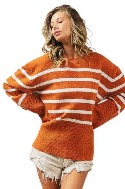 Bibi Ribbed Striped Sweater