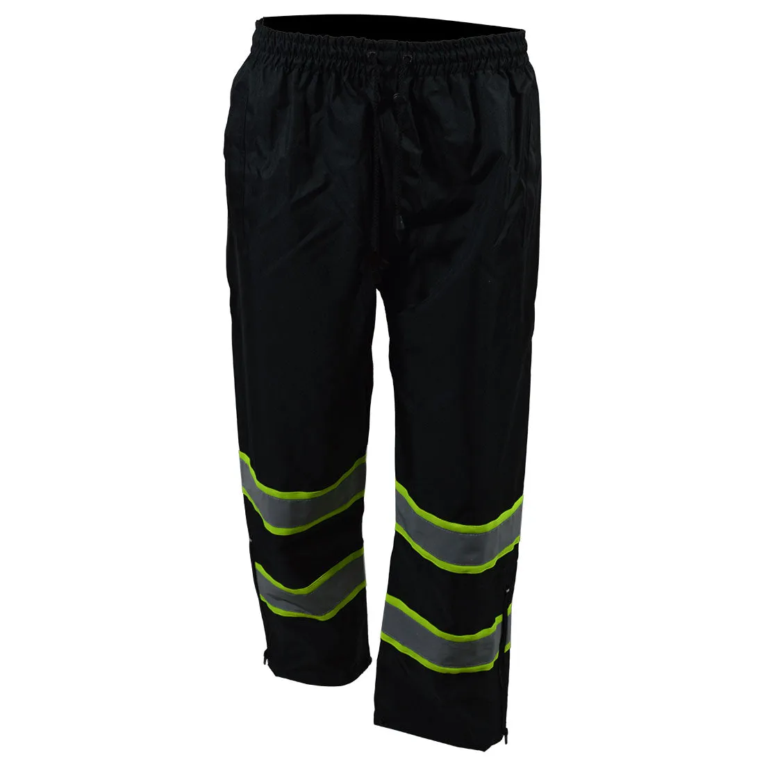 BKPP-LG Black/Lime Two Tone Waterproof Draw Strings Rain Pants