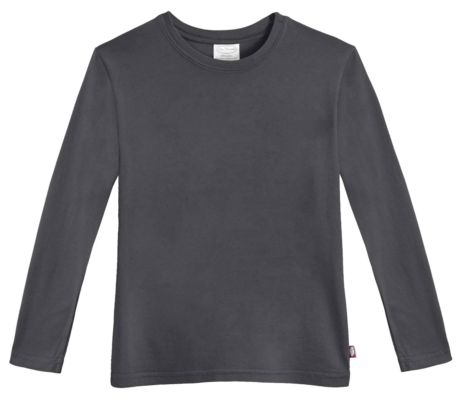 Boys Soft Cotton Jersey Long Sleeve Tee | Charcoal