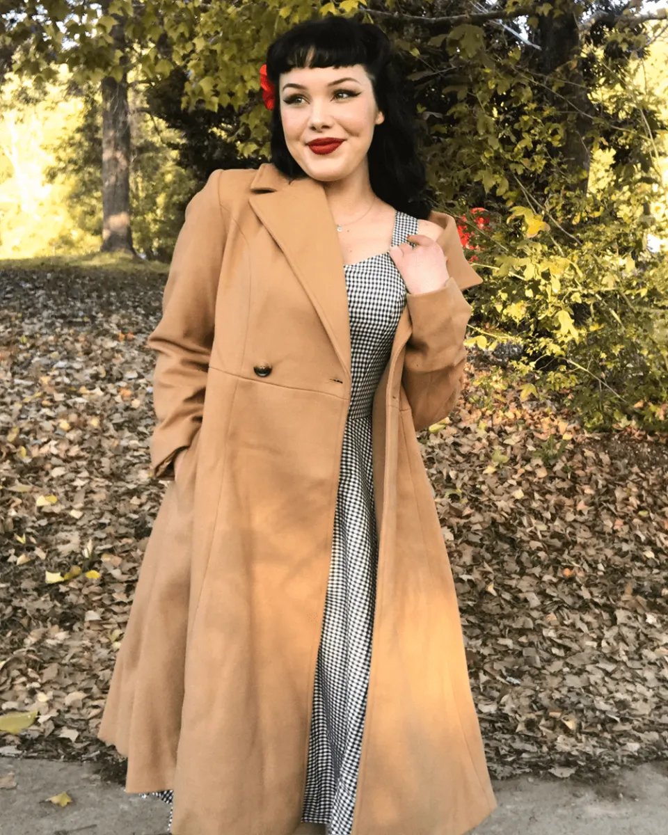 Caramel Fit And Flare Coat