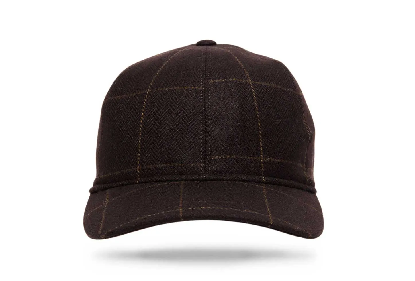 Cashmere Baseball Cap - Brown Windowpane - W