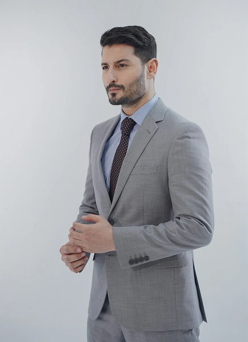 Elano Ash Grey Textured 2-Piece Suit