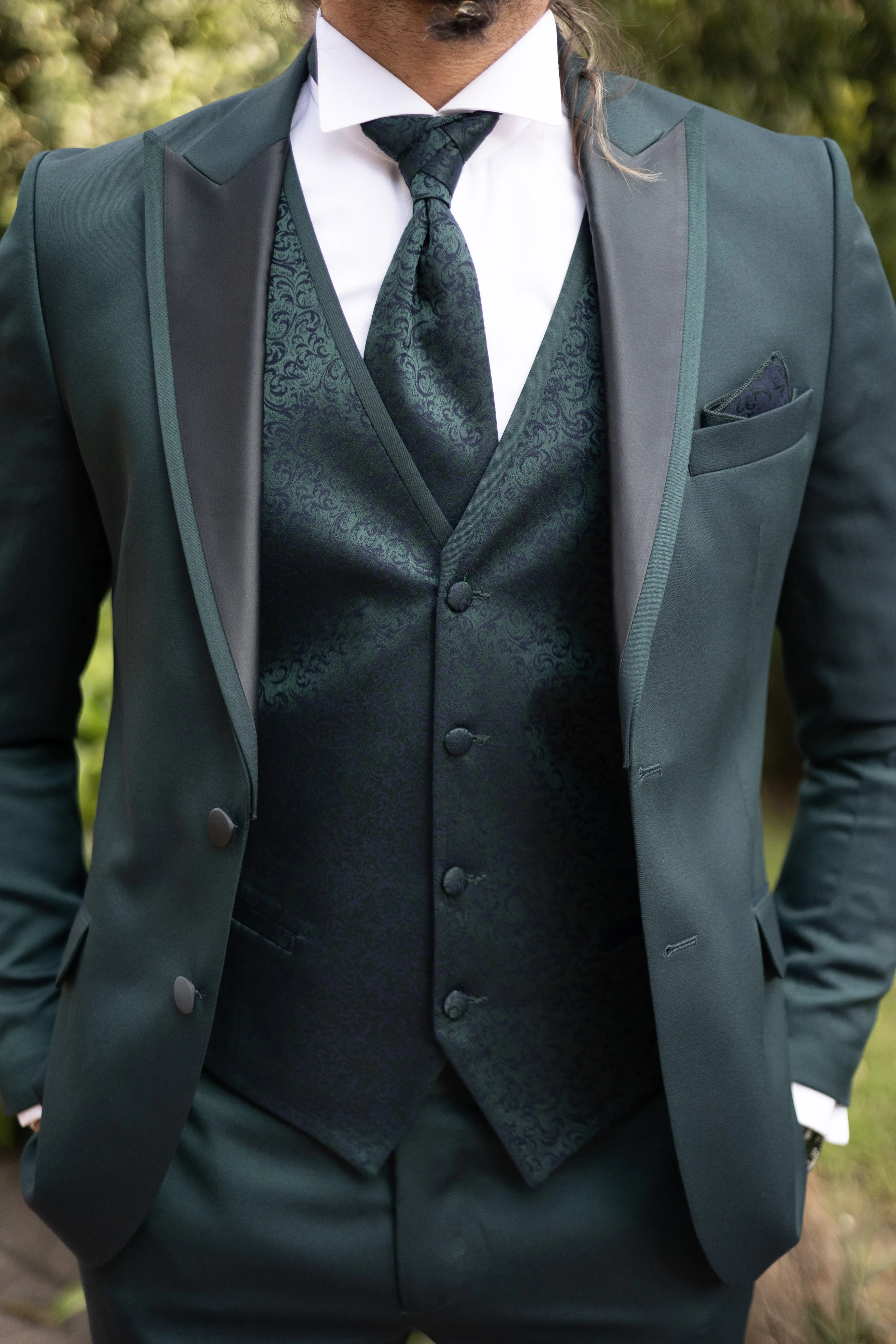 Emerald Elegance Three-Piece Suit.