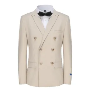 Gino Vitale Slim Fit Double Breasted Two Piece Suit - Light Beige