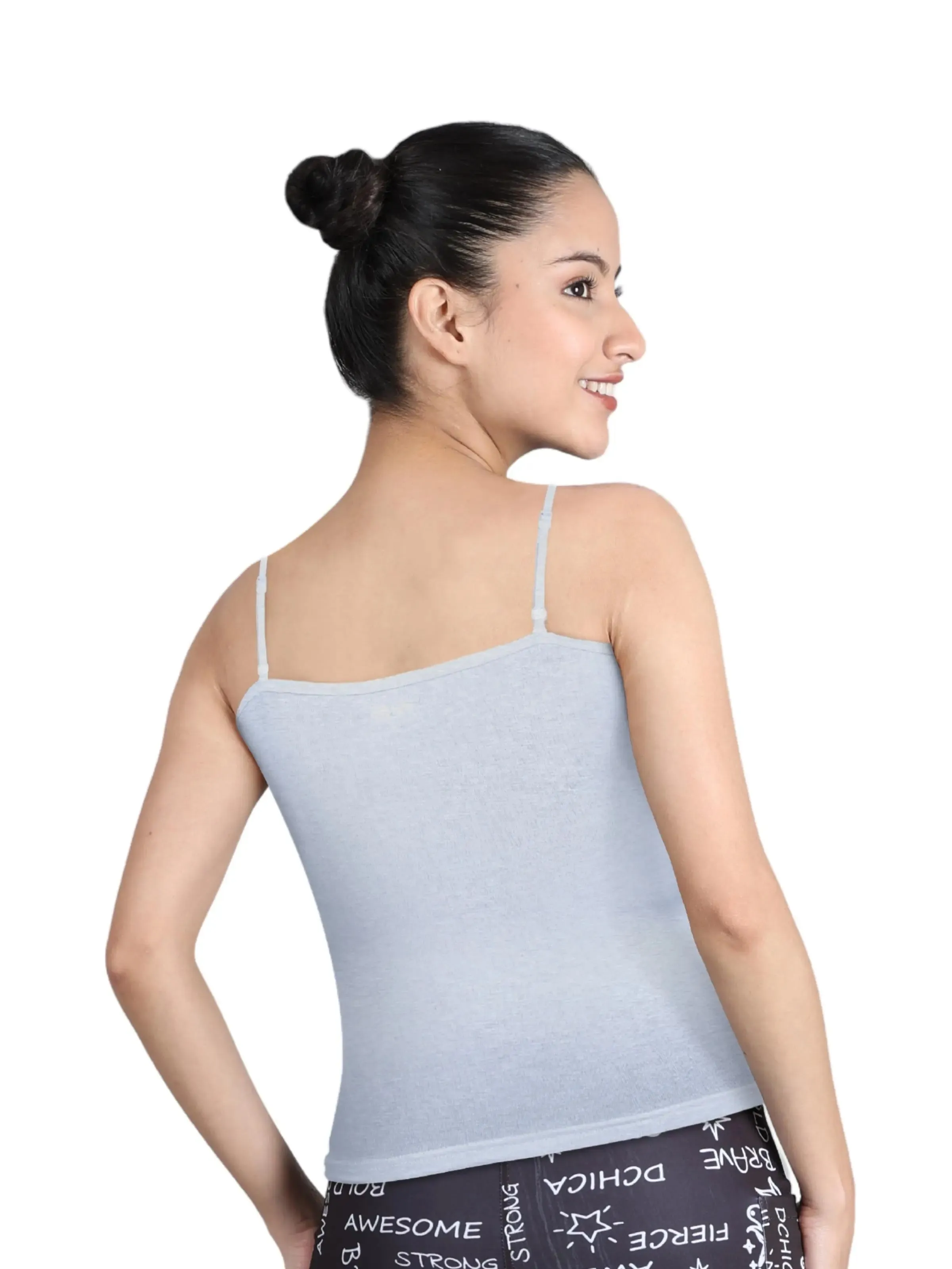 Grey Cotton Starter Camisole Bra with High Coverage and Adjustable Straps Pack-of-1