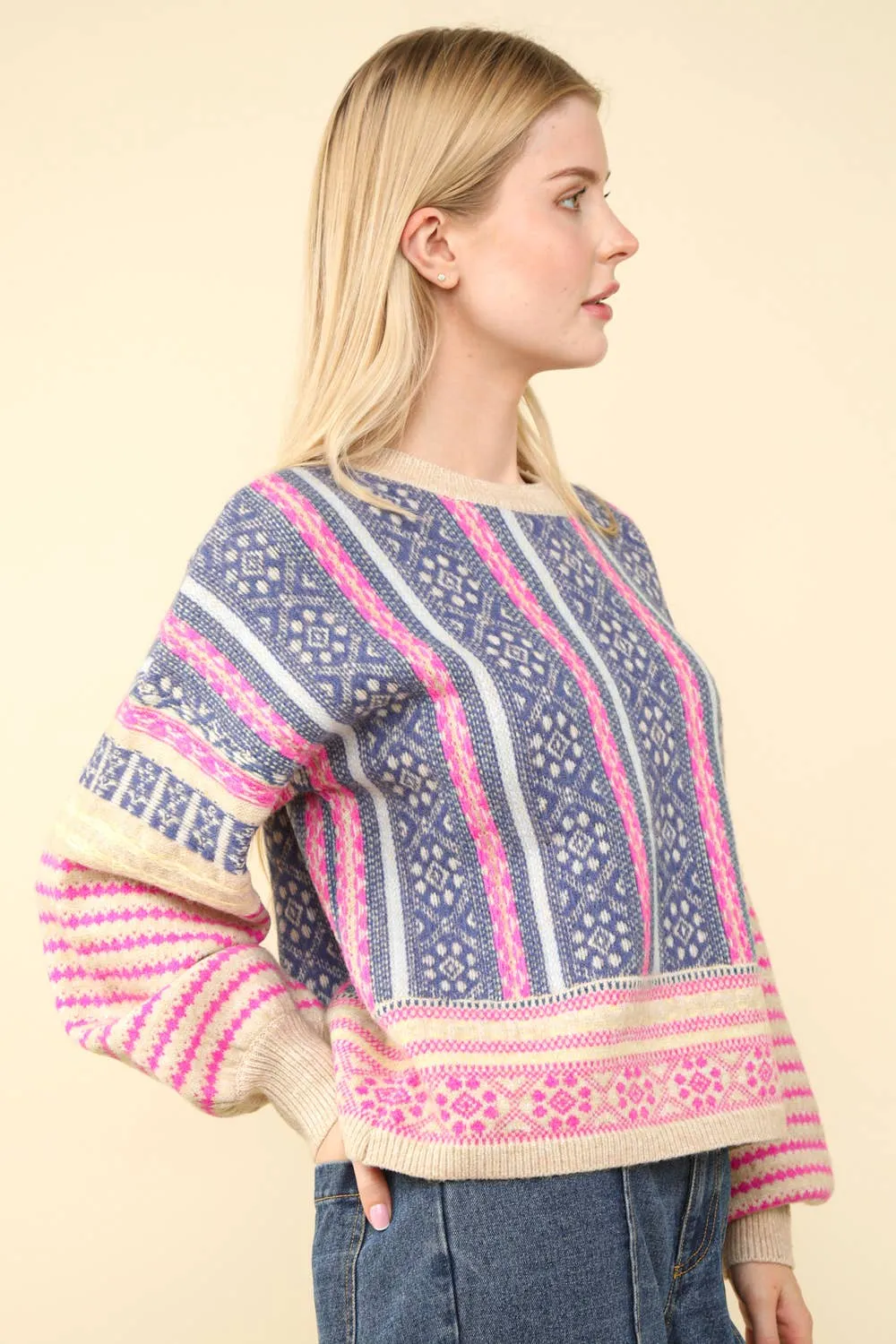 Josie Oversized Cozy Printed Sweater