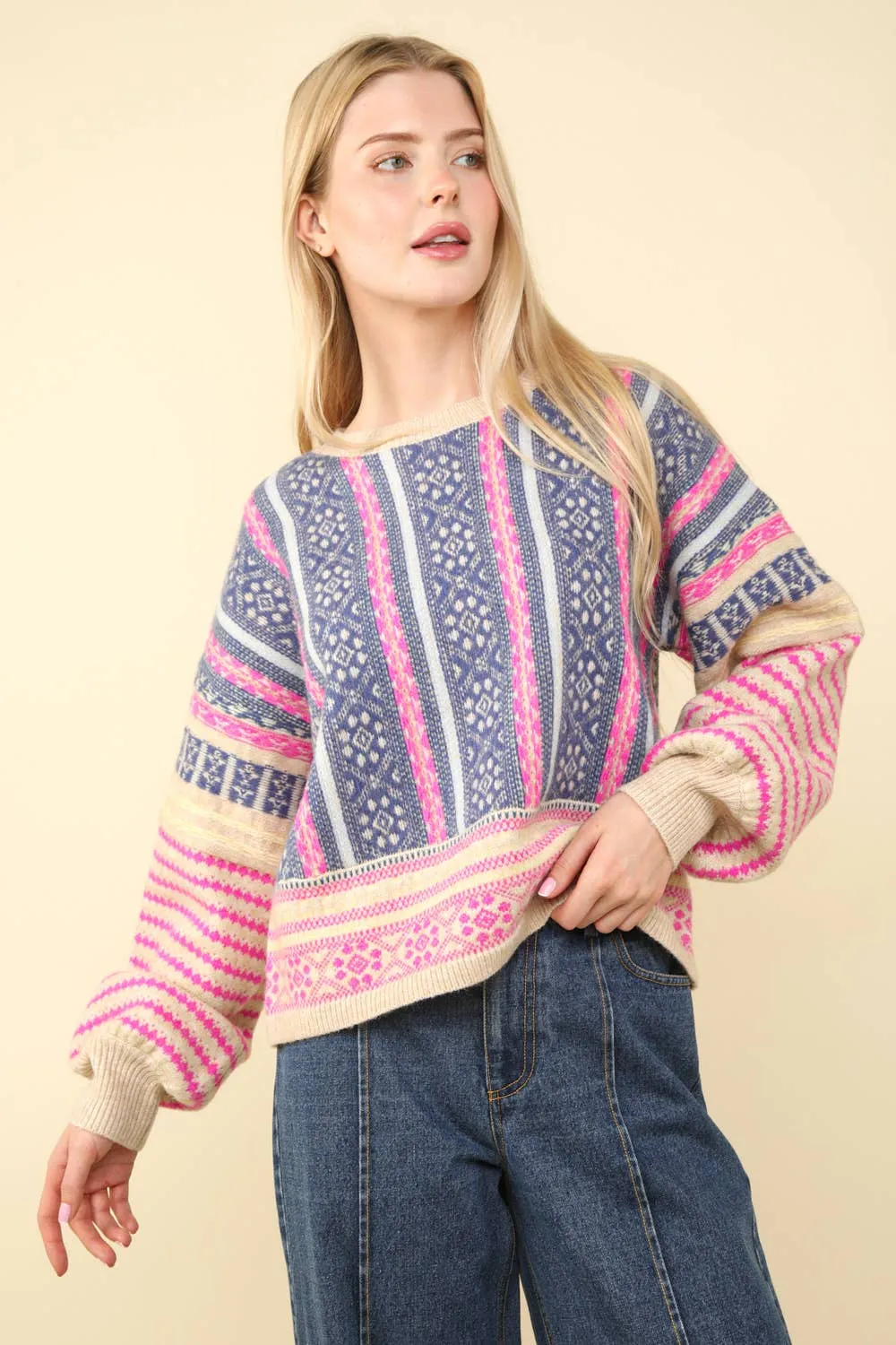 Josie Oversized Cozy Printed Sweater