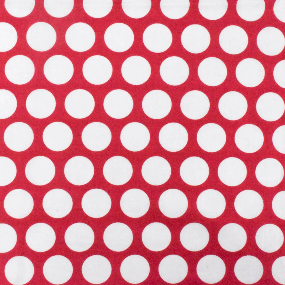 Lipstick Pink-Ivory Dot Printed Cotton Lawn Woven Fabric