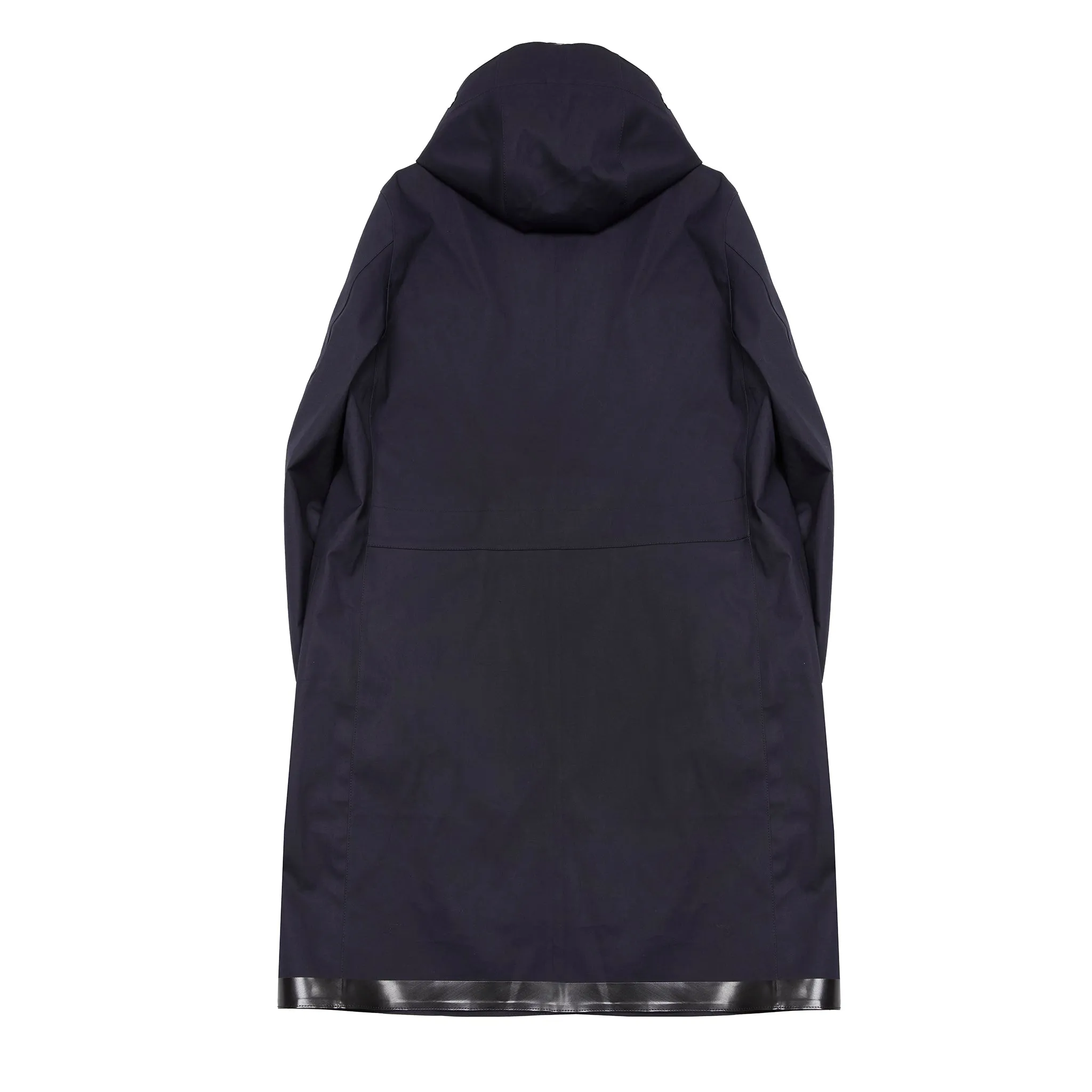 Mackintosh Kirkton Bonded Cotton Hooded Raincoat in Navy