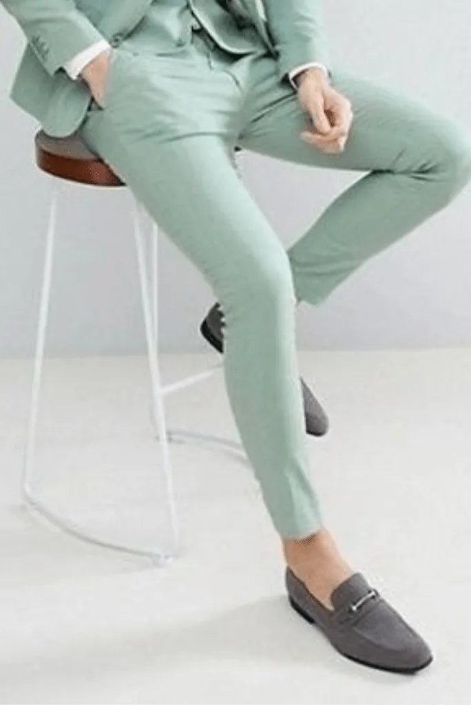 Men Elegant Green Pant Office Formal Wear Trouser Gift for Men Green Trousers Groomsmen Gift