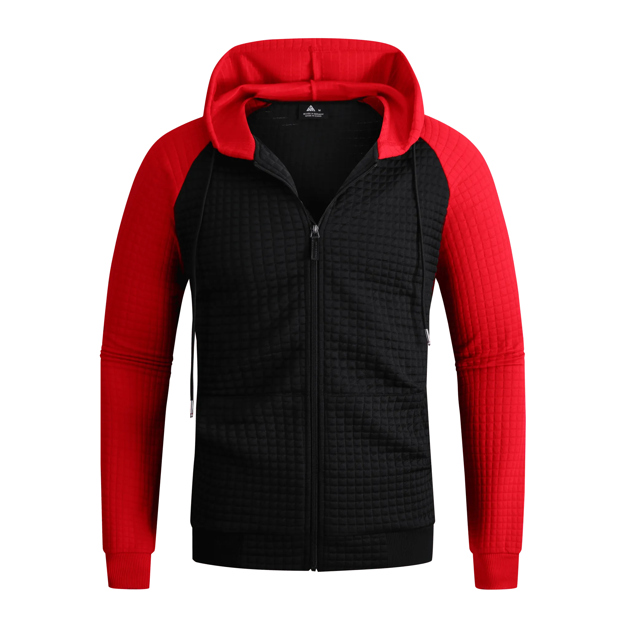 Men's Full Zipper Waffle Knit Hoodie-ZPK006332