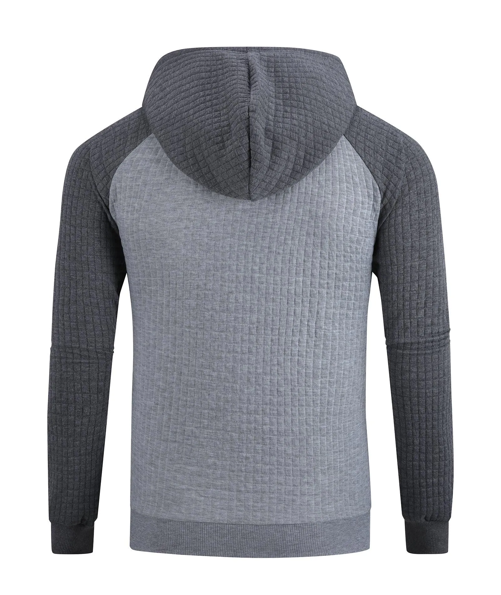 Men's Full Zipper Waffle Knit Hoodie-ZPK006332