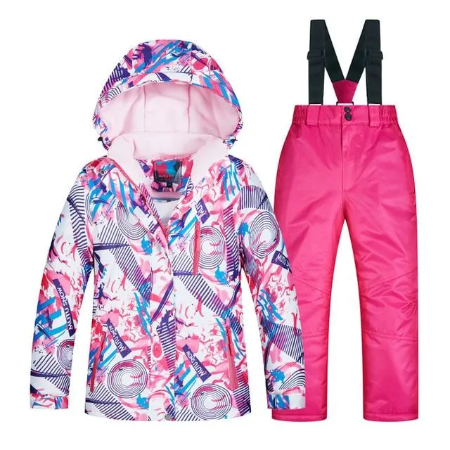 MUTUSNOW Waterproof Winter Girls Snow Suit - Kid's