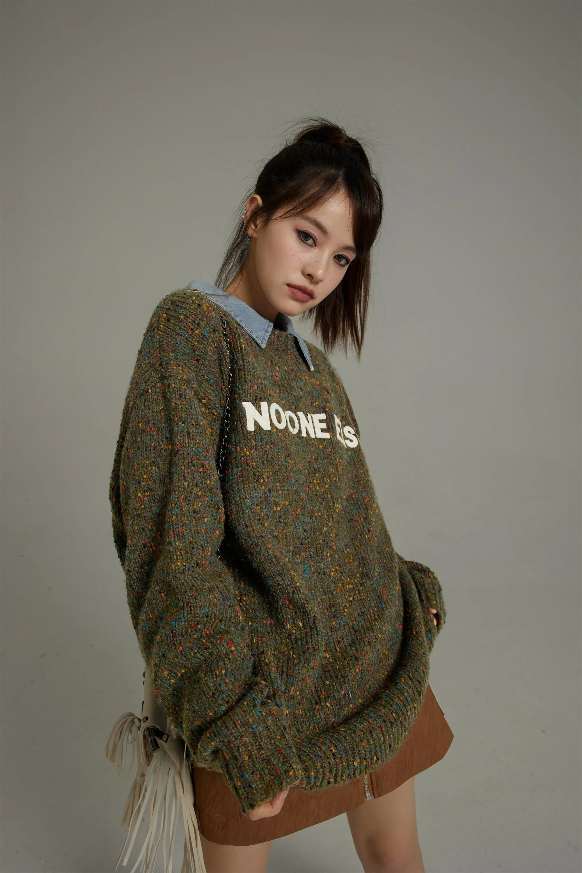 Noe Lettering Cozy Knit Sweater