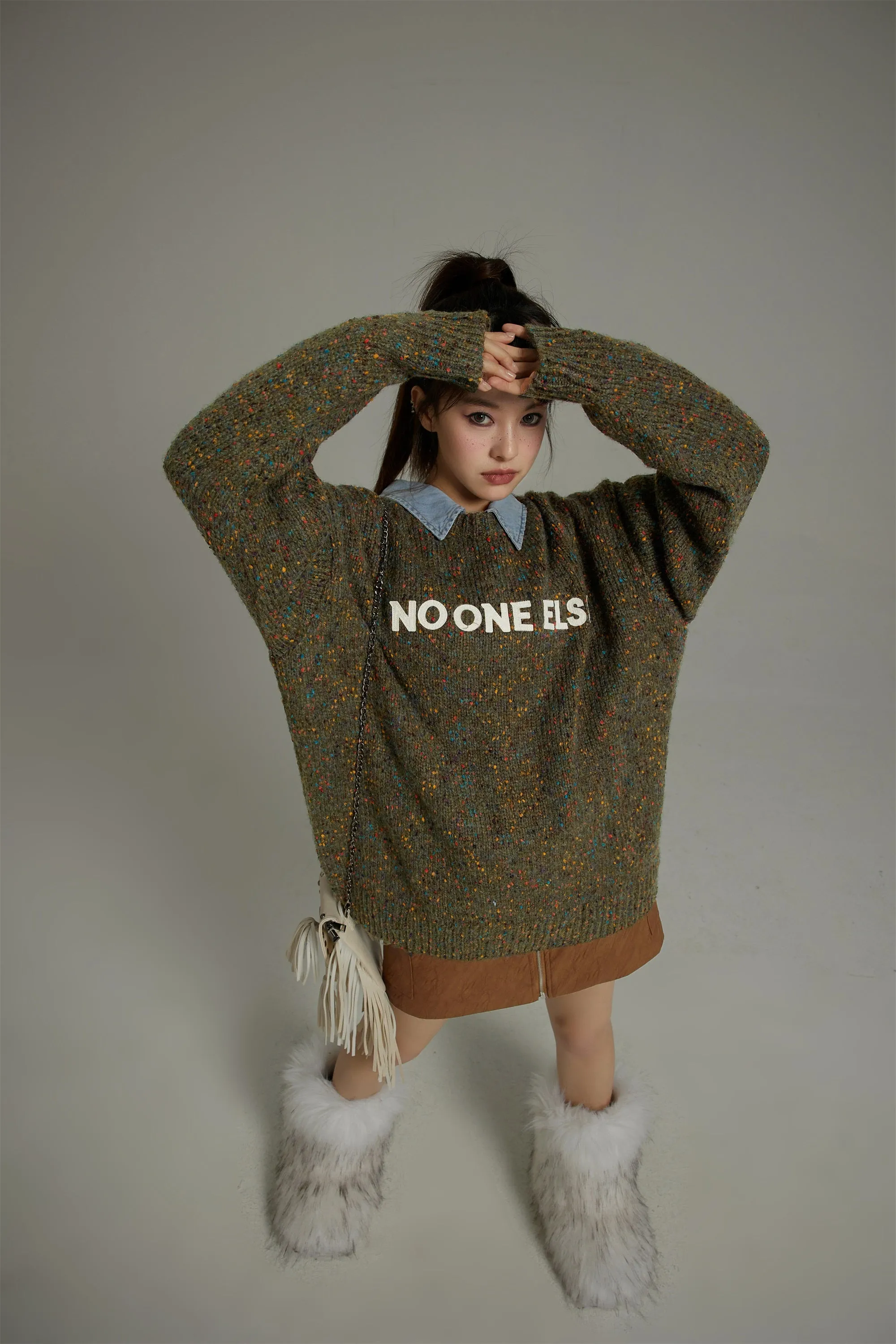 Noe Lettering Cozy Knit Sweater