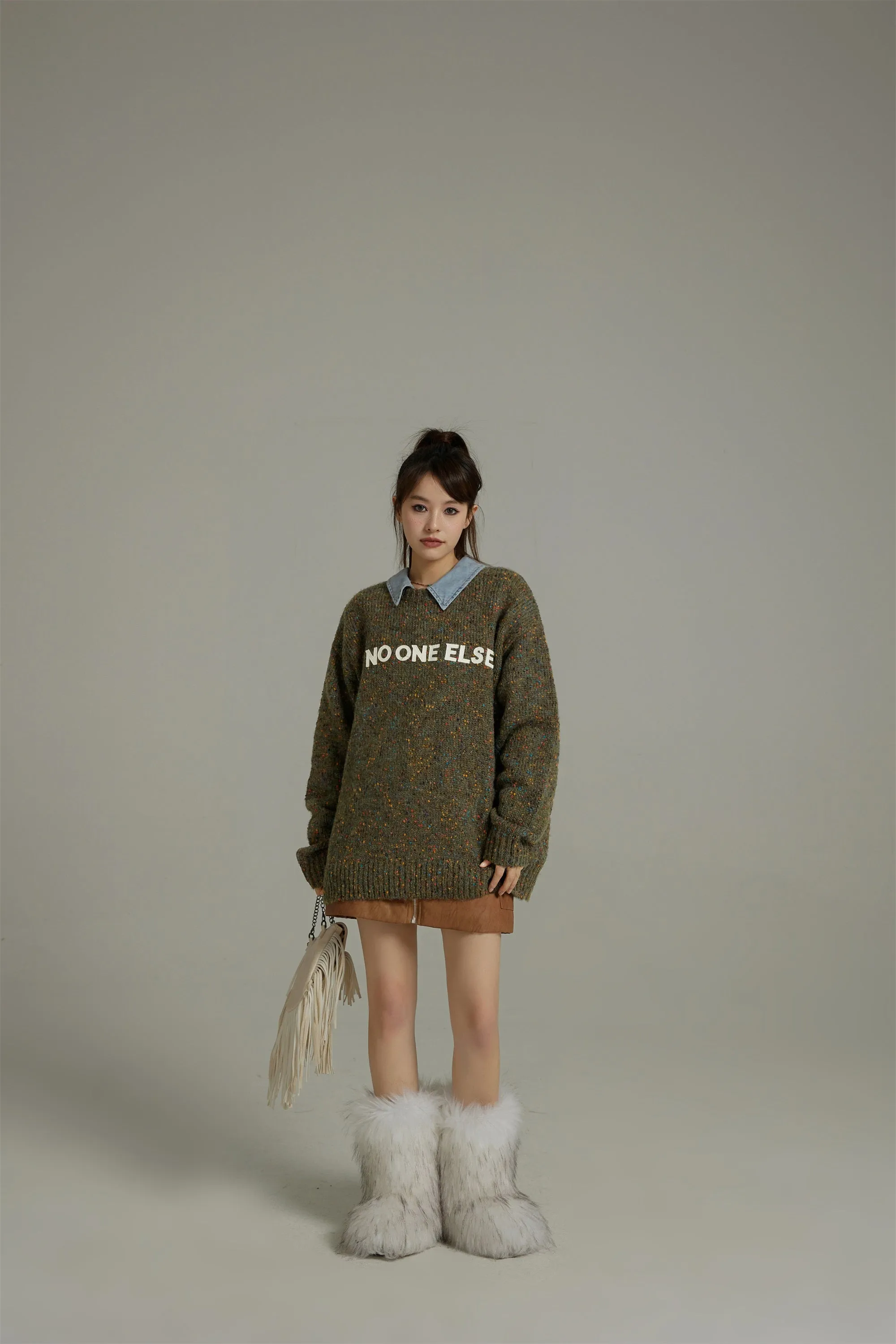 Noe Lettering Cozy Knit Sweater