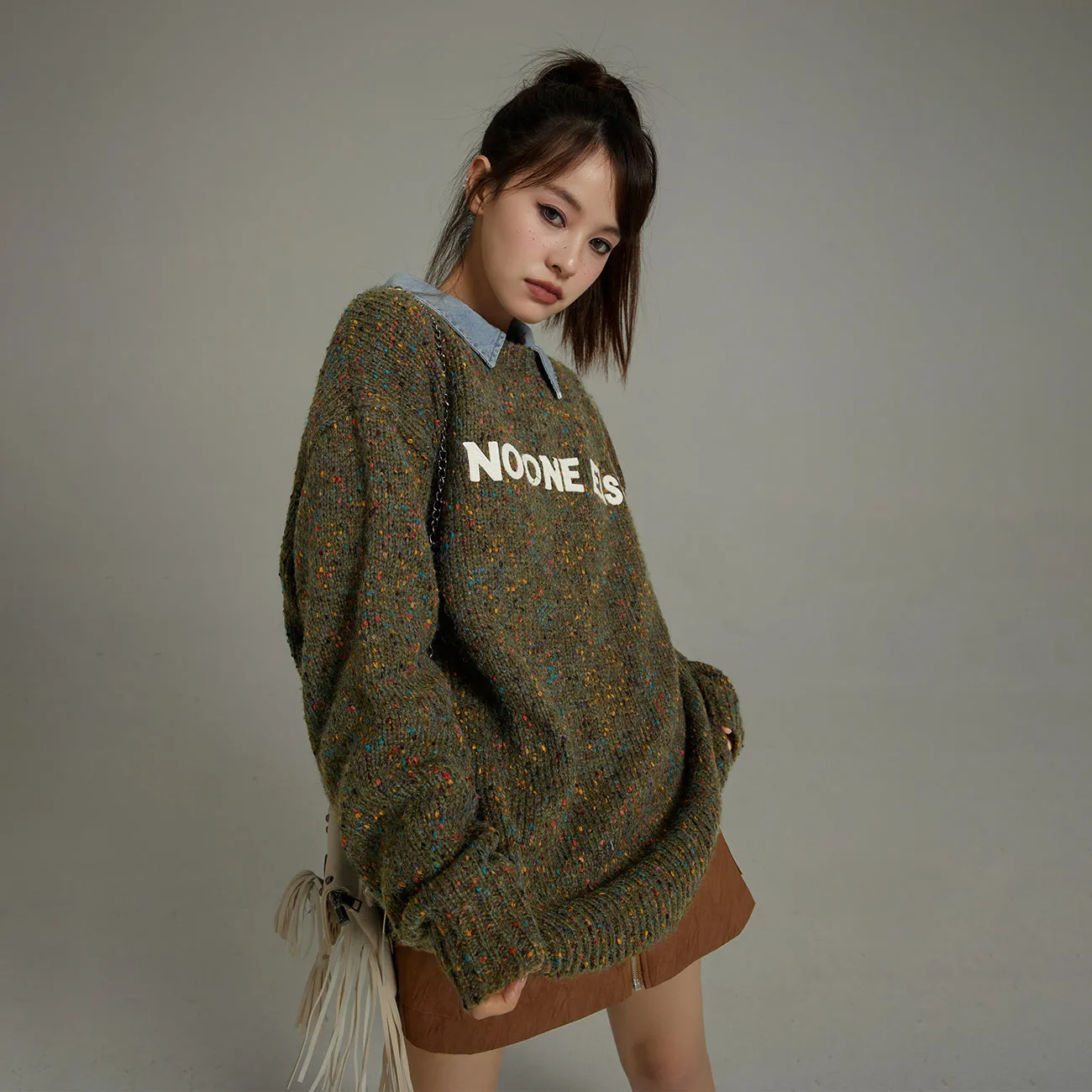 Noe Lettering Cozy Knit Sweater