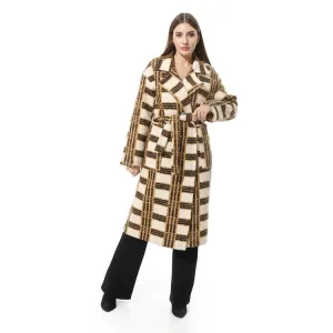 Plaid Pattern Long Sleeves Coat - Mr Joe