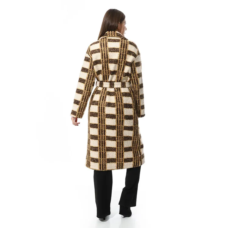 Plaid Pattern Long Sleeves Coat - Mr Joe