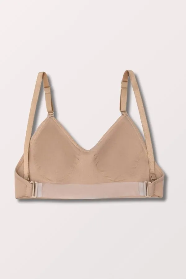 Plus Size Seamless Clear Back Bra - Nude