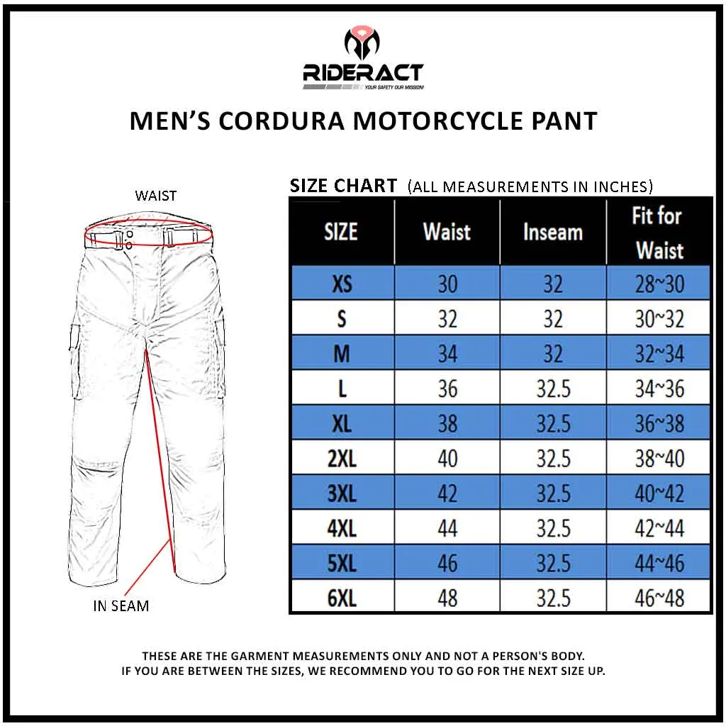 RIDERACT® Cordura Waterproof Motorcycle Pant TARZAN Black