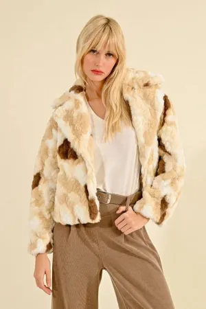 Short Faux Fur Textured Jacket