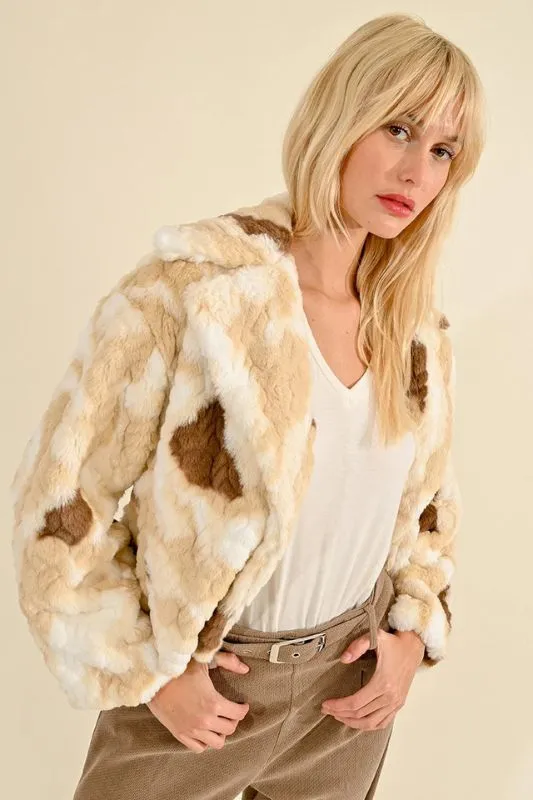 Short Faux Fur Textured Jacket