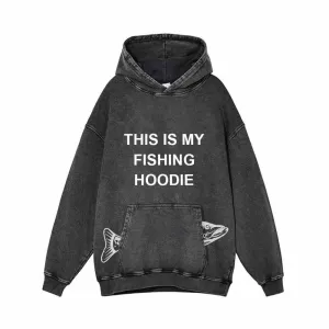 This Is My Fishing Vintage Washed Hoodie