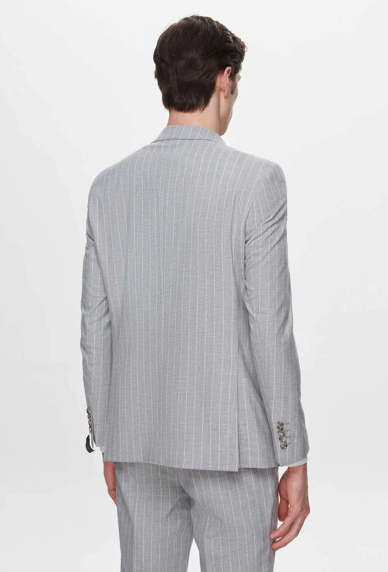 Twn Slim Fit Gray Stripe Patterned Suit