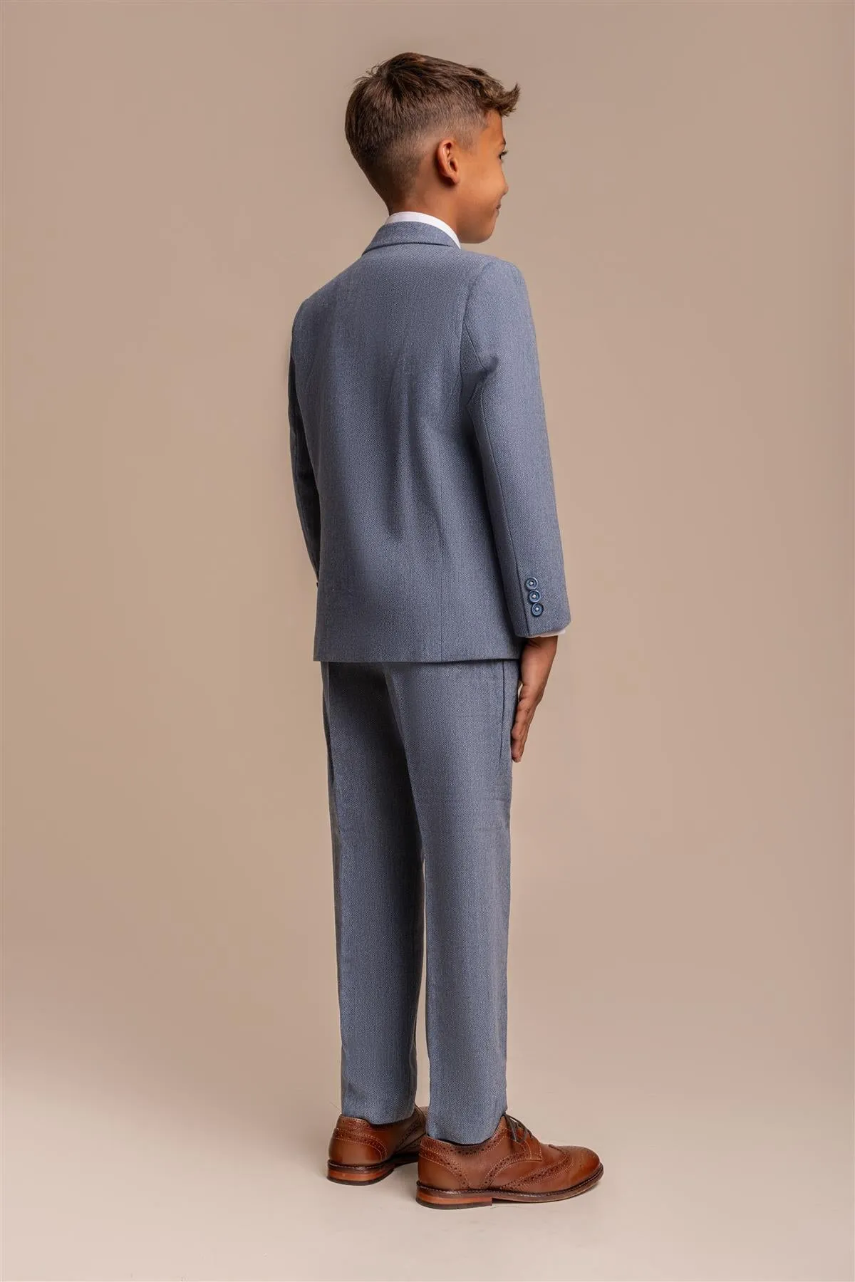 Wells Blue Boys Three Piece Suit