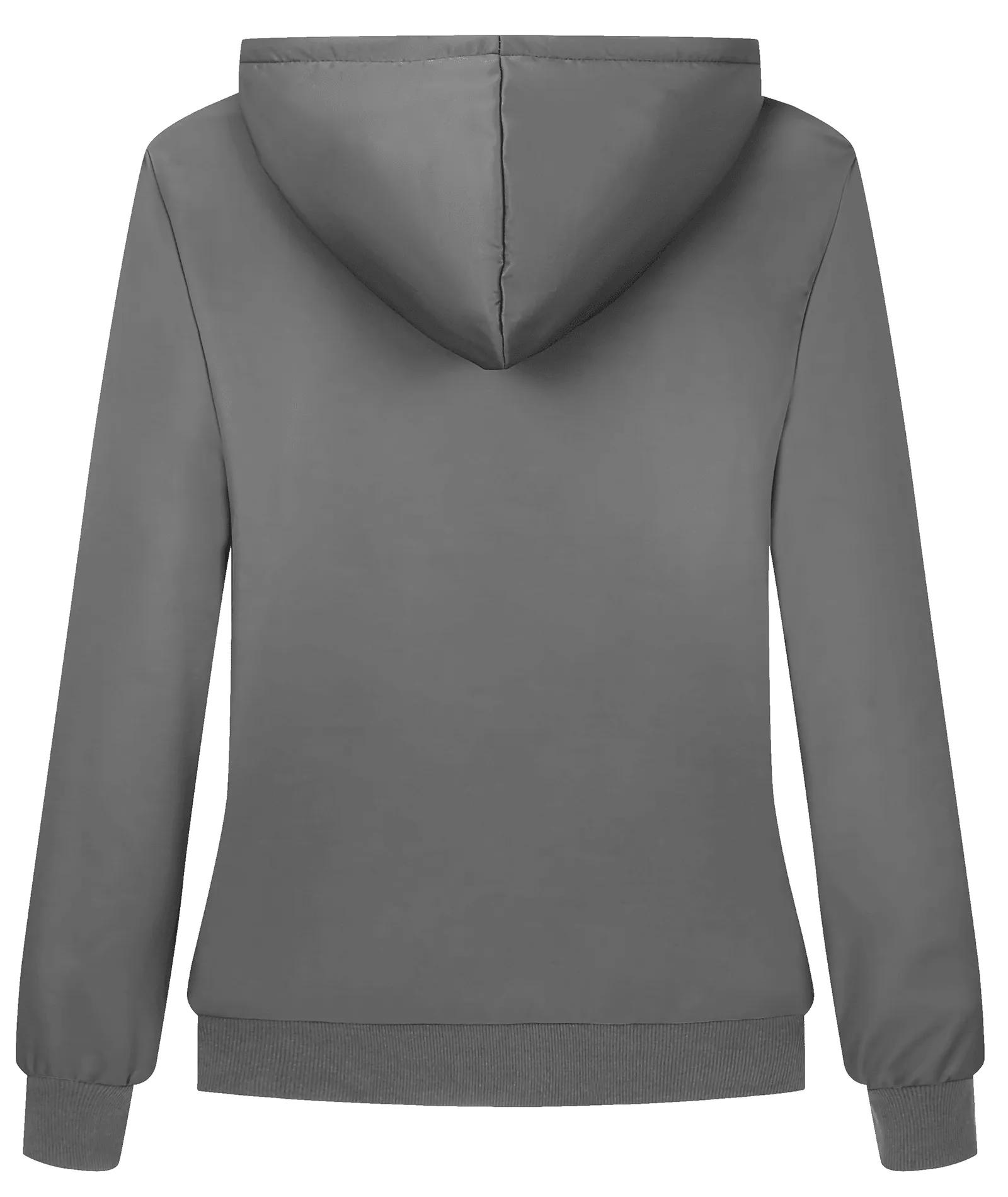 Women's Black Gray Full Zipper Printed Hoodie-ZPK006188