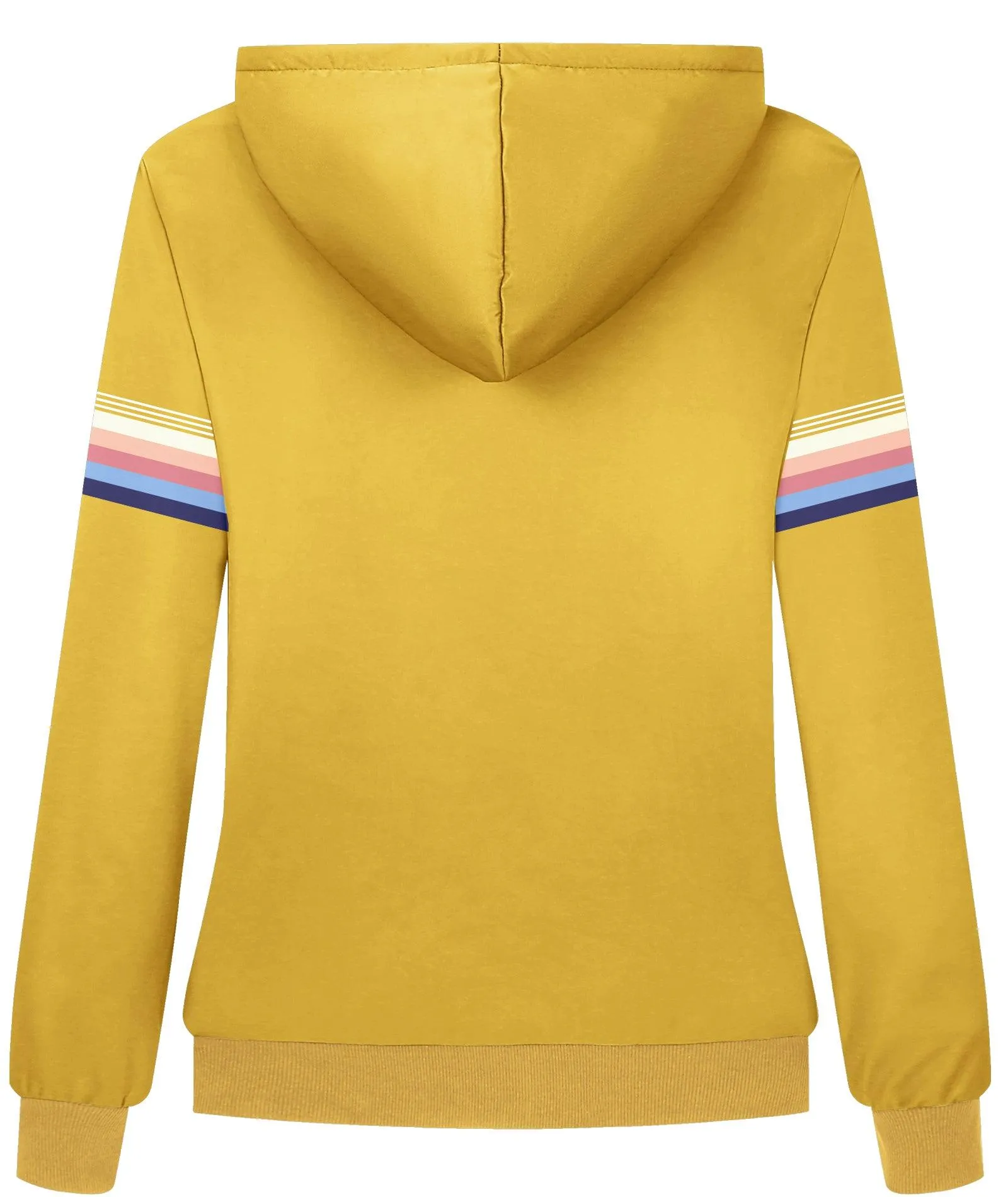 Women's Yellow Full Zip Up Fleece Hoodie-ZPK006155