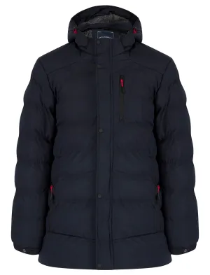 Yorkshire 2 Quilted Puffer Coat with Hood in Navy - Tokyo Laundry