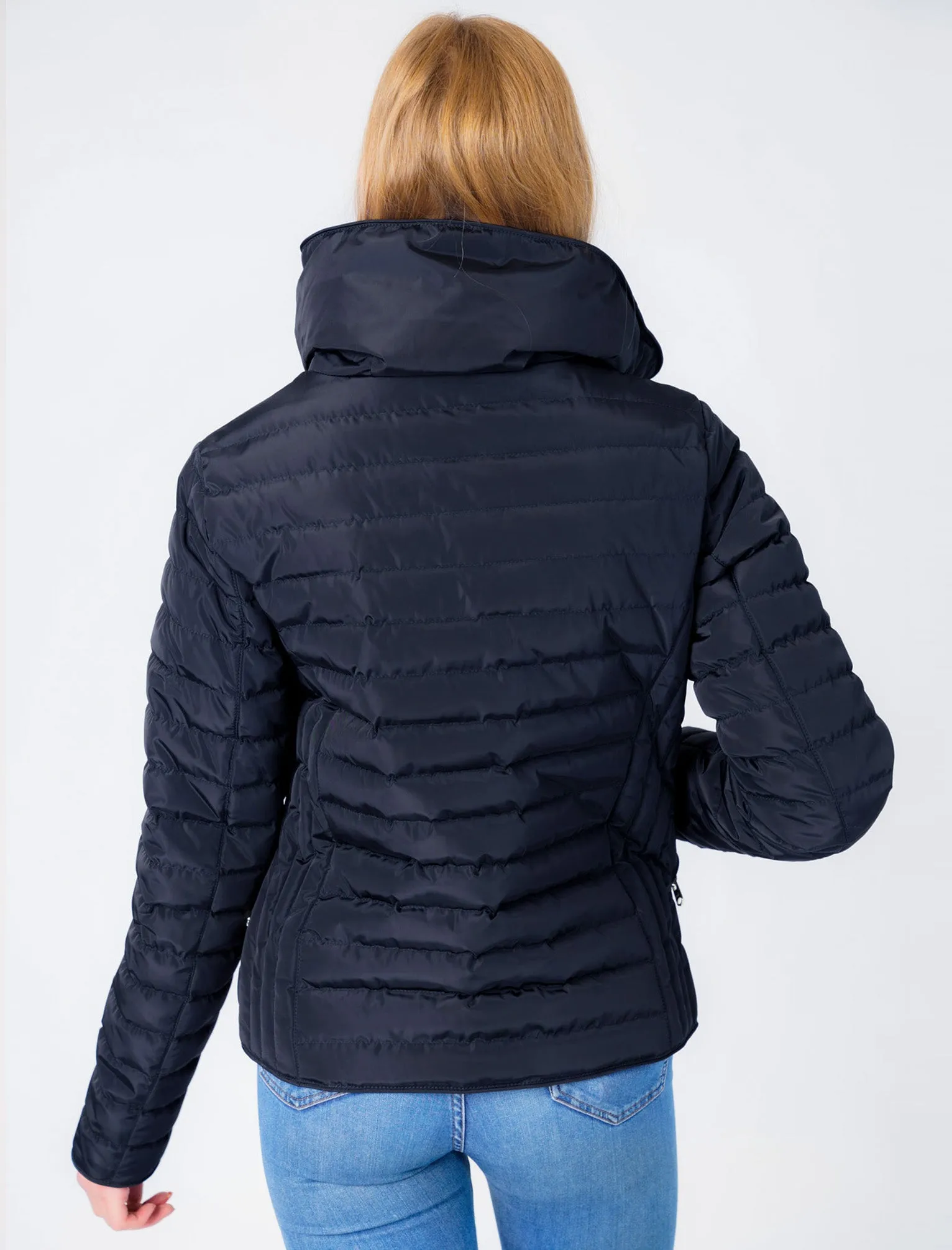 Zelda 2 Funnel Neck Quilted Jacket in Navy Blazer - Tokyo Laundry