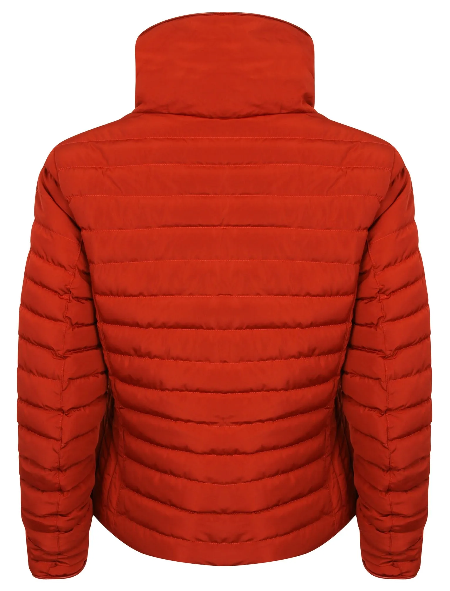 Zelda Funnel Neck Quilted Jacket in Brick Red - Tokyo Laundry